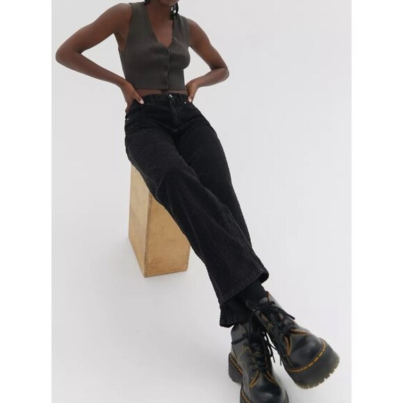 BDG Urban Outfitters Pants - BDG Urban Outfitters High-Rise Baggy Bubble Corduroy Pants Black Size 28 (Small)